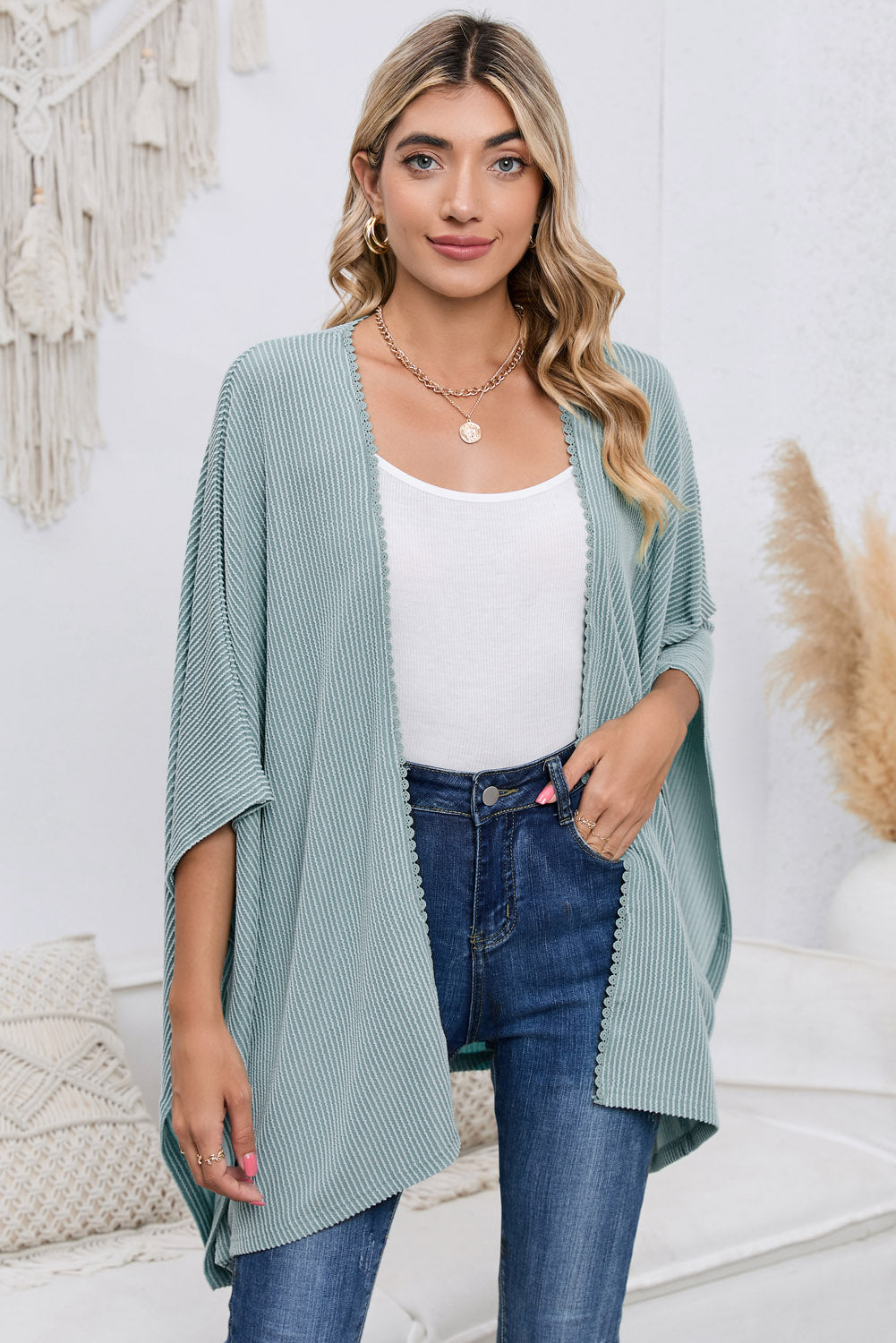 *APP EXCLUSIVE* Open Front Dolman Sleeve Cardigan