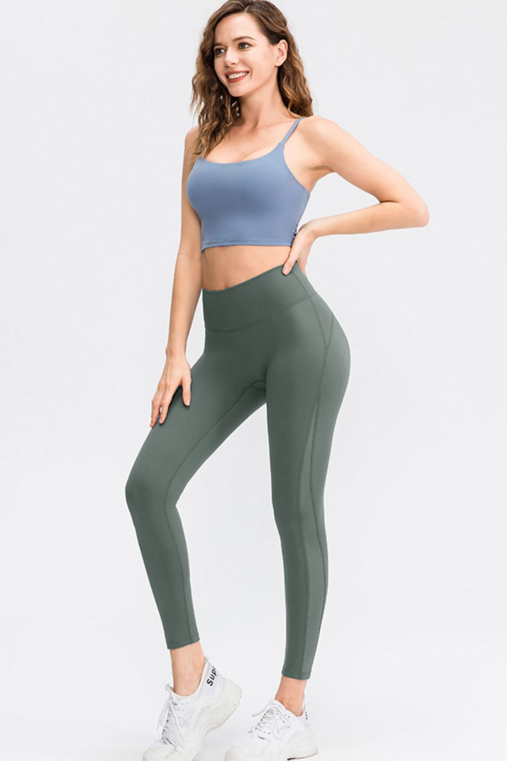 *APP EXCLUSIVE* Wide Waistband Slim Fit Long Sports Pants