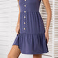 *APP EXCLUSIVE* Button Scoop Neck Sleeveless Tiered Dress