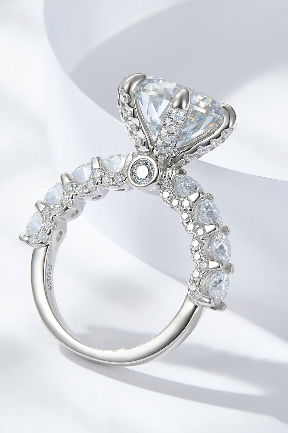 *APP EXCLUSIVE* 3-Carat Moissanite Platinum-Plated Side Stone Ring