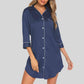 *APP EXCLUSIVE*  Button Up Collared Neck Night Dress with Pocket