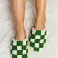 *APP EXCLUSIVE* Checkered Print Plush Slide Slippers