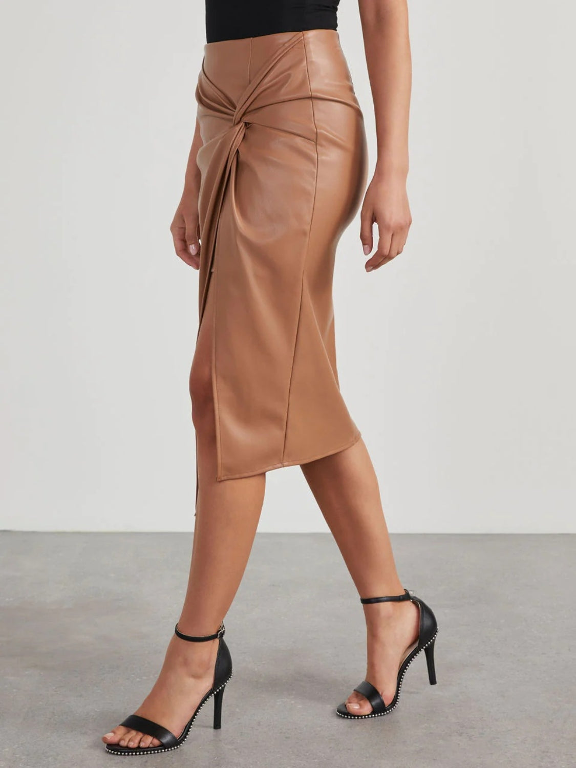 *APP EXCLUSIVE* Twist Faux Leather High Waist Skirt