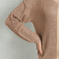 Pink Colorblock Vneck Long Sleeve Pullover Sweater