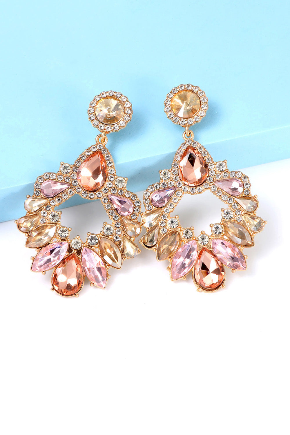 *APP EXCLUSIVE* Bejeweled Glass Stone Dangle Earrings