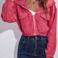 *APP EXCLUSIVE*  Drawstring Hooded Zip Up Jacket with Pockets