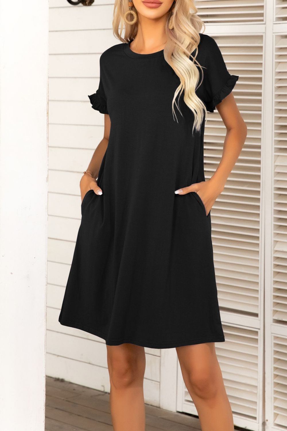 *APP EXCLUSIVE* Flounce Sleeve Dress with Pockets
