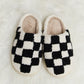 *APP EXCLUSIVE* Checkered Print Plush Slide Slippers