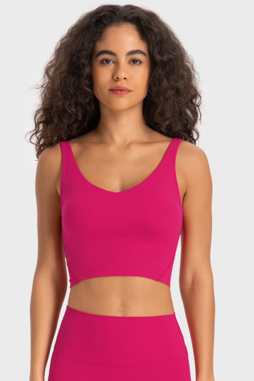 *APP EXCLUSIVE* Deep Vneck Crop Sports Bra
