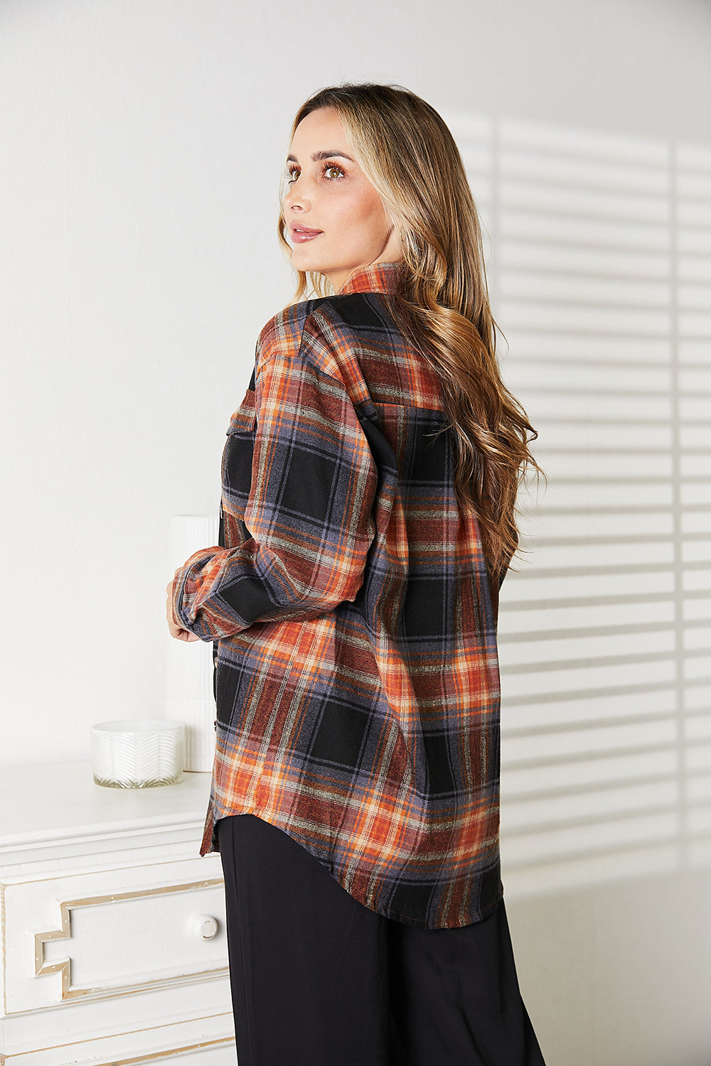*APP EXCLUSIVE* Plaid Dropped Shoulder Flannel