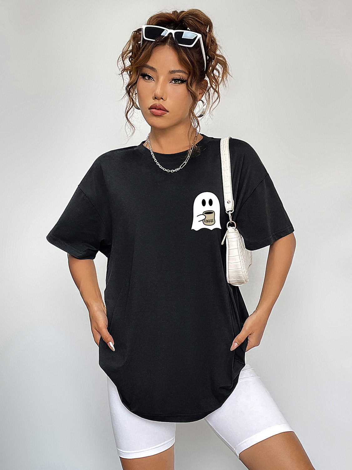*APP EXCLUSIVE* Coffee Ghost Graphic T-Shirt