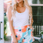 Printed Lace Trim Shorts with Pockets