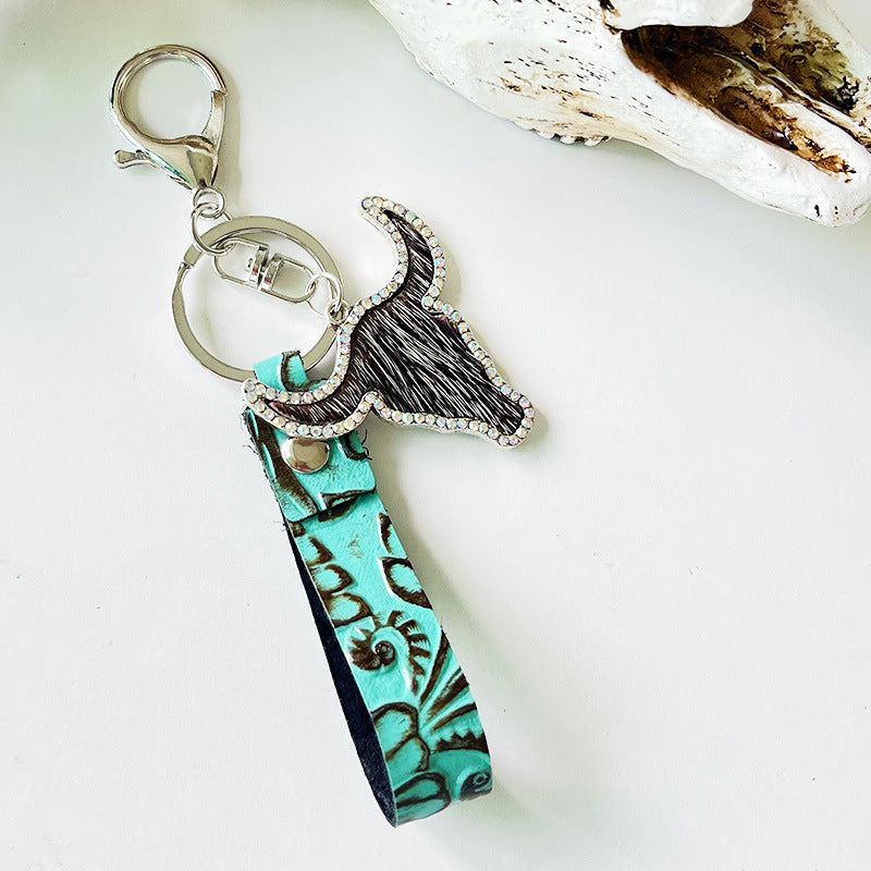 *APP EXCLUSIVE* Rhinestone Bull Keychain