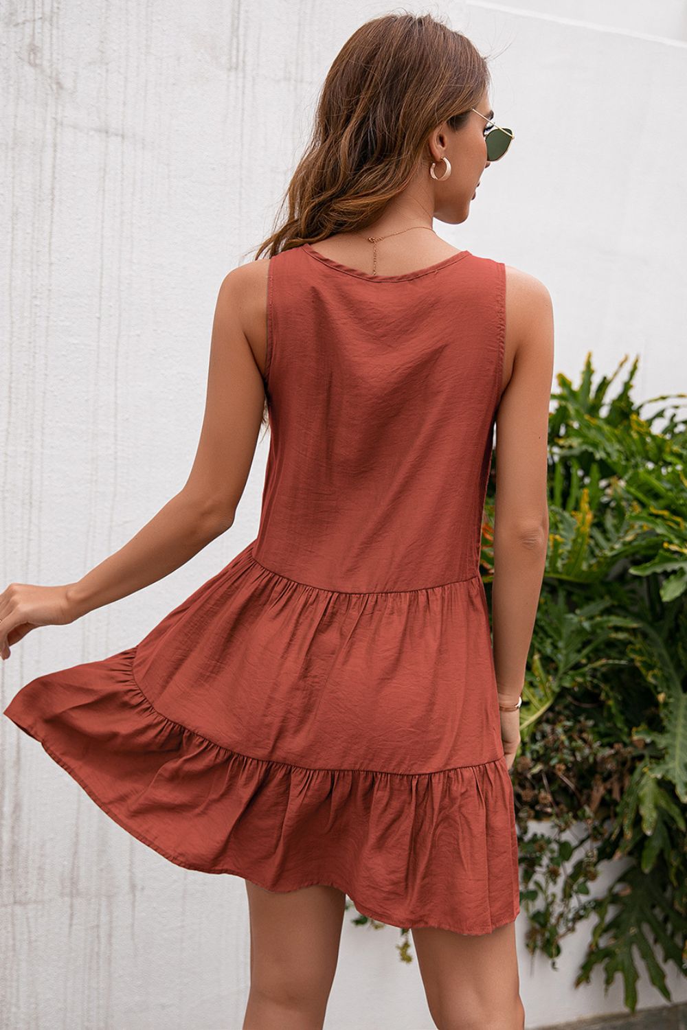 *APP EXCLUSIVE* Tassel Tie Lace Trim Sleeveless Dress