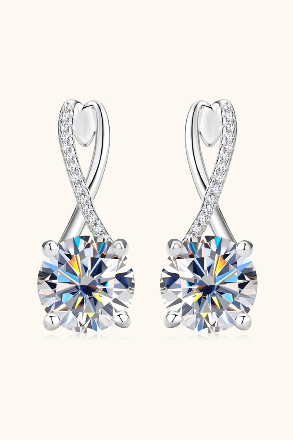 * APP EXCLUSIVE* 4 Carat Moissanite 925 Sterling Silver Earrings