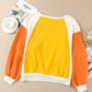*APP EXCLUSIVE* Round Neck Dropped Shoulder Color Block Sweatshirt