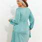 *App Exclusive* Scoop Neck Empire Waist Long Sleeve Mini Dress