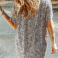 Animal Print Round Neck Tunic Tee with Pockets