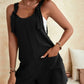 Scoop Neck Romper with Pockets