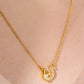*APP EXCLUSIVE* Horseshoe Opal Copper 14K Gold Plated Pendant Necklace