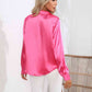 *APP EXCLUSIVE*  Satin Button Up Long Sleeve Shirt