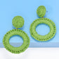 *APP EXCLUSIVE* Round Shape Raffia Grass Dangle Earrings