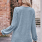 * APP EXCLUSIVE* Long Flounce Sleeve Round Neck Blouse