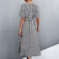 *App Exclusive* Striped Tie Belt Midi Dress