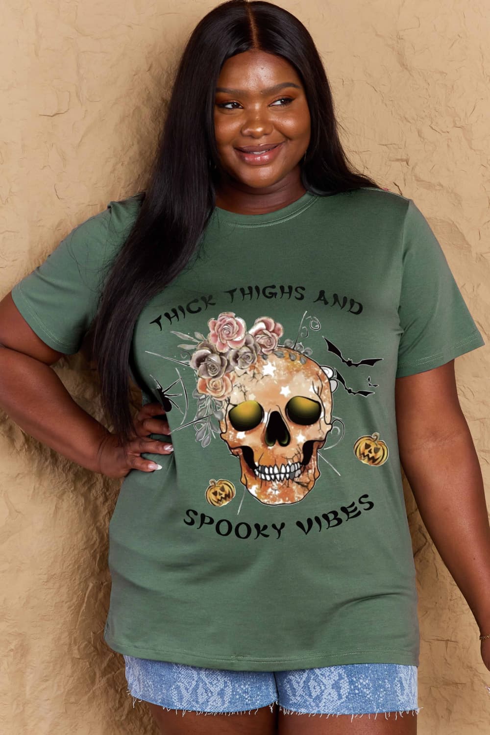 *APP EXCLUSIVE* THICK THIGHS AND SPOOKY VIBES Graphic Cotton T-Shirt