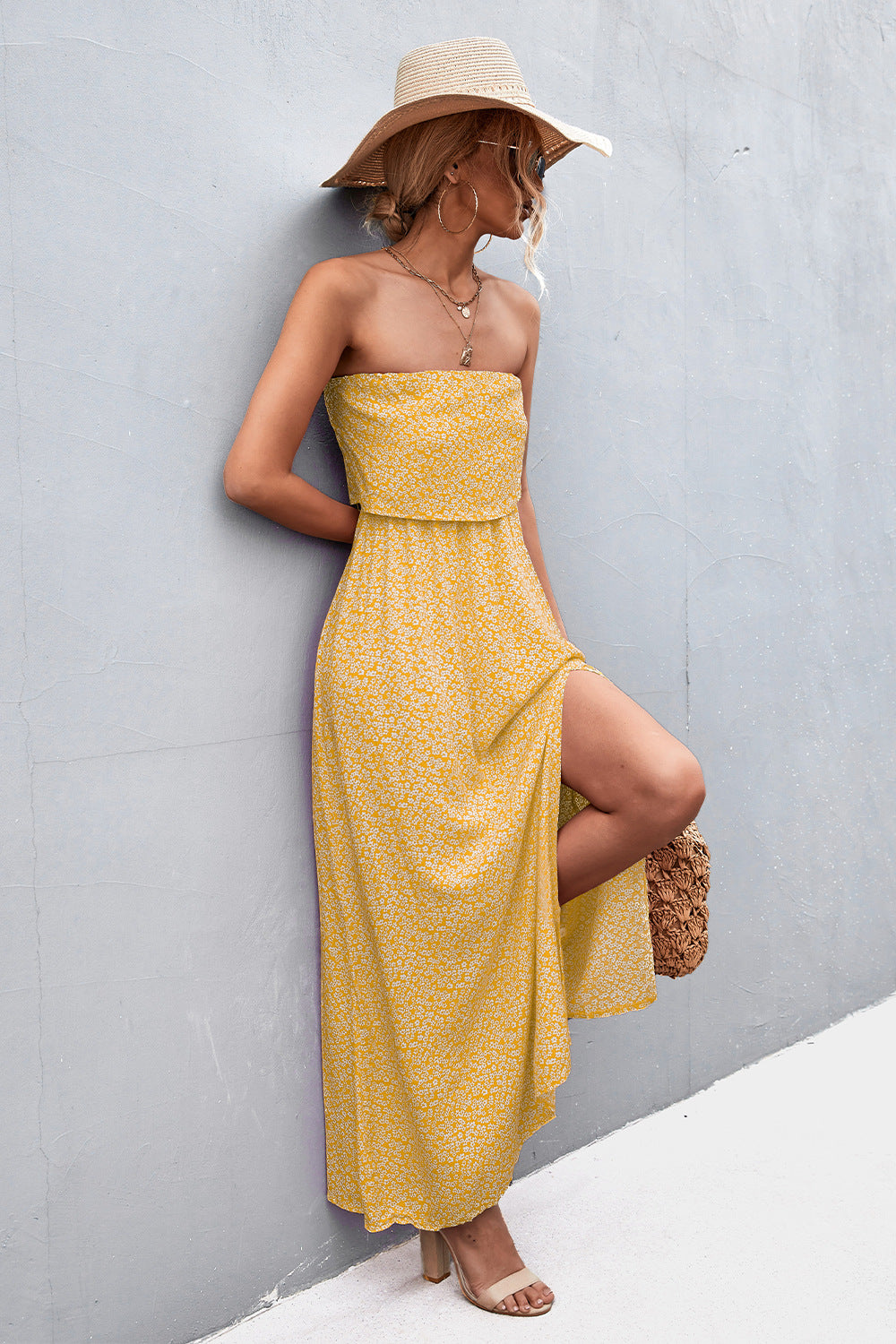 *APP EXCLUSIVE* Strapless Split Maxi Dress