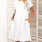 *APP EXCLUSIVE* Round Neck Flounce Sleeve Dress with Pockets