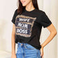 *APP EXCLUSIVE* WIFE MOM BOSS Leopard Graphic T-Shirt
