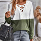 *APP EXCLUSIVE* Two-Tone Crisscross Detail Sweatshirt