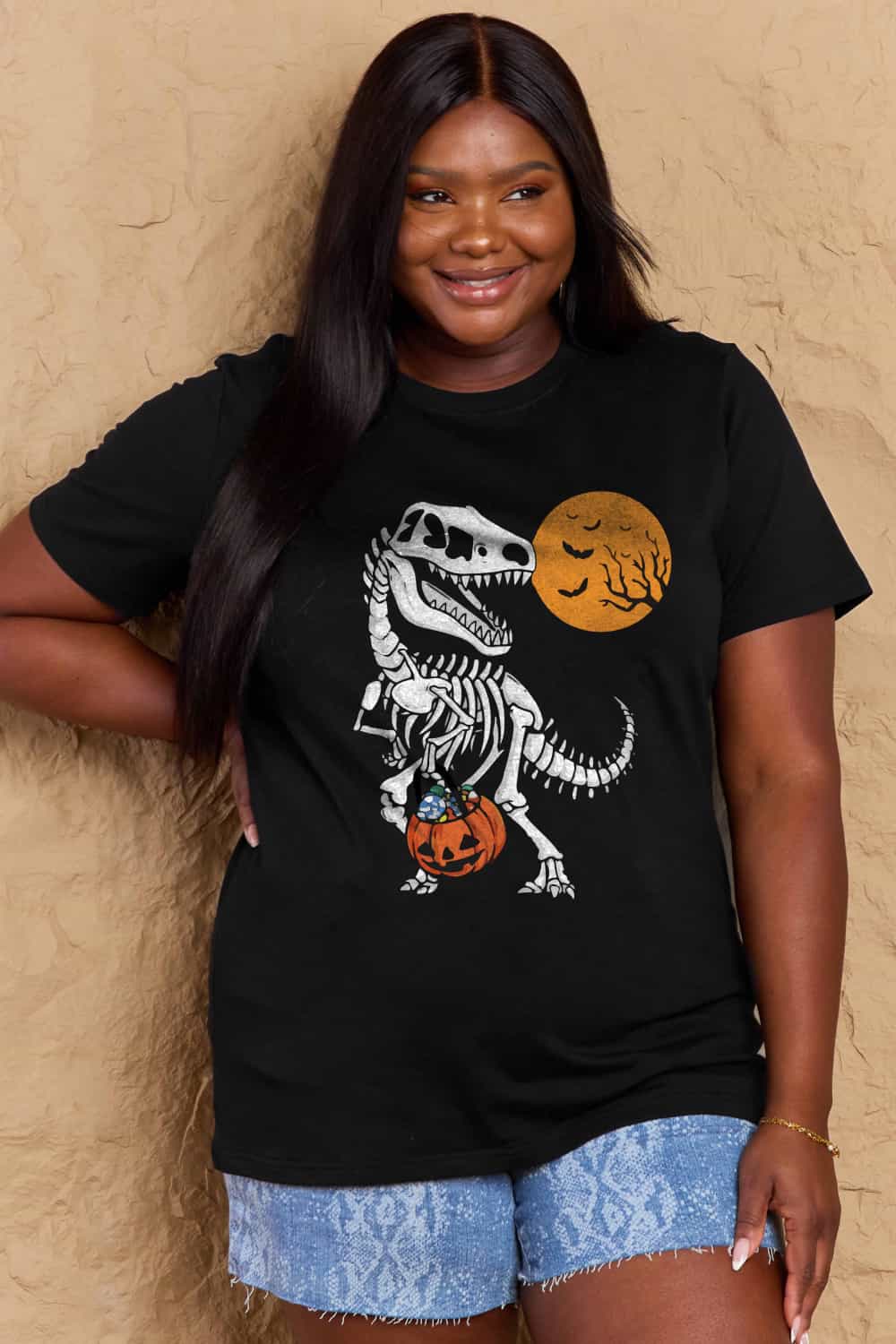 *APP EXCLUSIVE* Dinosaur Skeleton Graphic Cotton Tee