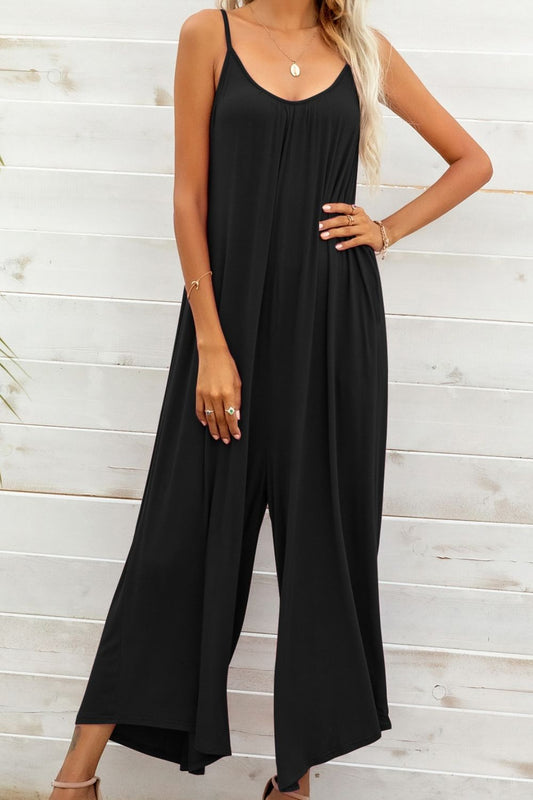 *APP EXCLUSIVE* Spaghetti Strap Scoop Neck Jumpsuit