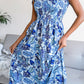 Floral Tie Shoulder Smocked Midi Dress