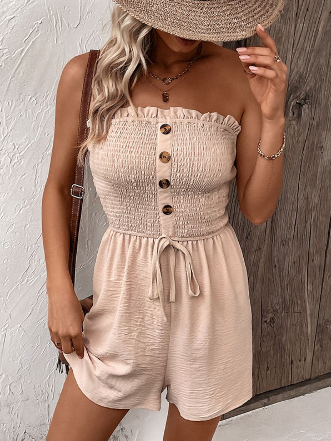 *APP EXCLUSIVE* Smocked Strapless Romper