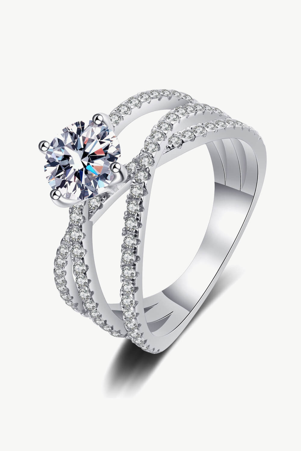 *App Exclusive* 1 Carat Moissanite Crisscross Ring