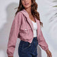 *APP EXCLUSIVE*  Drawstring Hooded Zip Up Jacket with Pockets