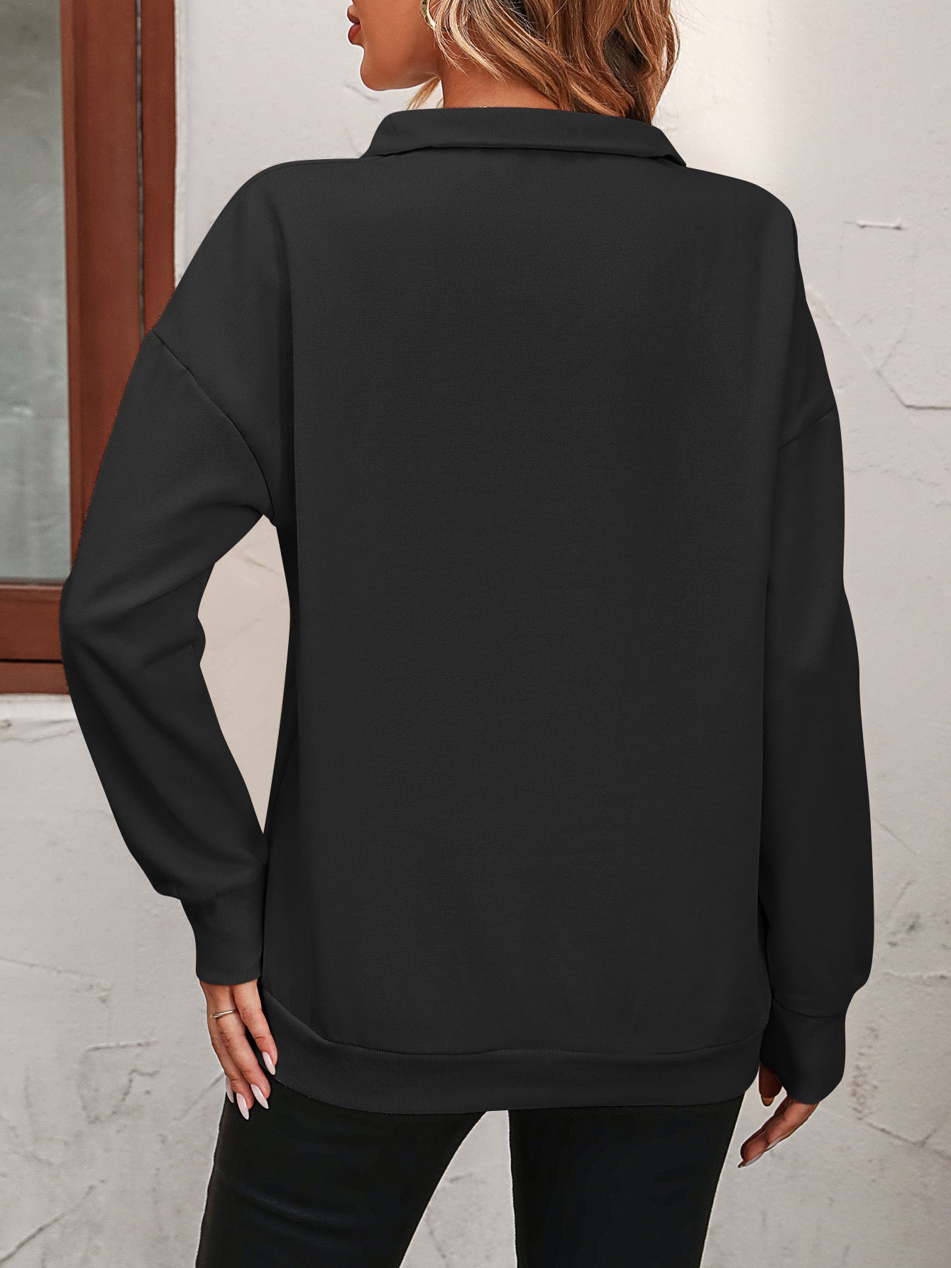 *APP EXCLUSIVE* Zip-Up Dropped Shoulder Sweatshirt