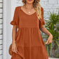 *APP EXCLUSIVE* Vneck Flounce Sleeve Tiered Dress