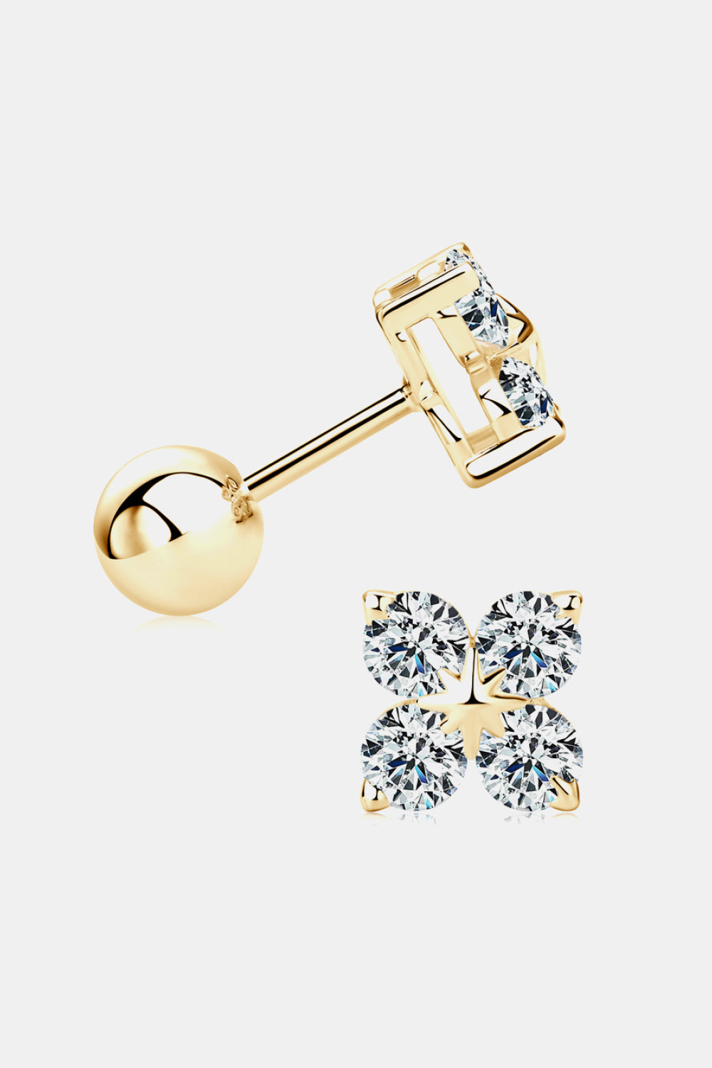 *APP EXCLUSIVE* Moissanite 925 Sterling Silver Four-Leaf Clover Shape Earrings