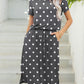 *APP EXCLUSIVE* Round Neck Short Sleeve Slit Dress with Pockets