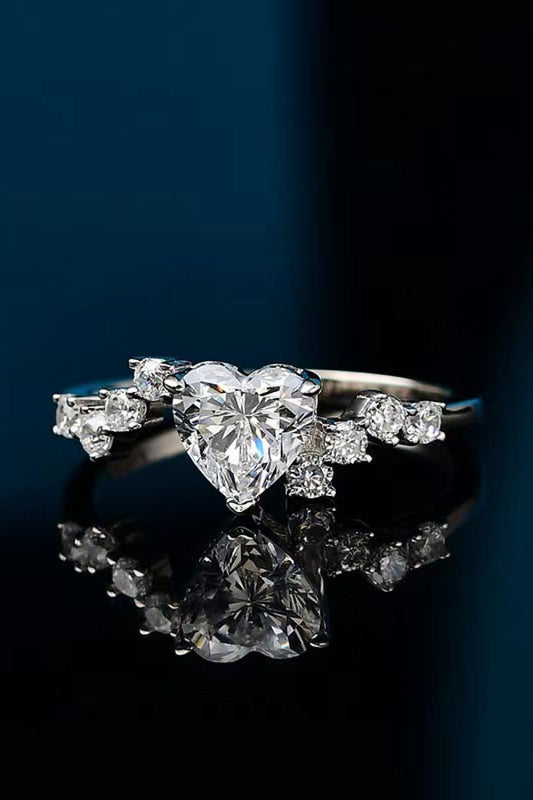 *APP EXCLUSIVE* 1 Carat Moissanite Heart 925 Sterling Silver Ring