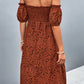 *APP EXCLUSIVE* Ditsy Floral Smocked Cold Shoulder Dress