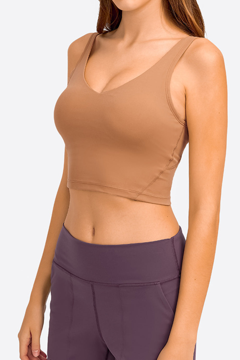 *APP EXCLUSIVE* Deep Vneck Crop Sports Bra