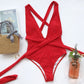 *APP EXCLUSIVE* Halter Neck Deep V One-Piece Swimsuit