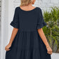 *APP EXCLUSIVE* Vneck Flounce Sleeve Tiered Dress