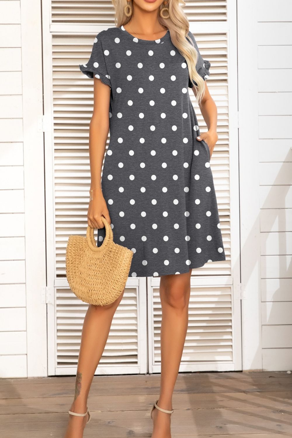 *APP EXCLUSIVE* Flounce Sleeve Dress with Pockets