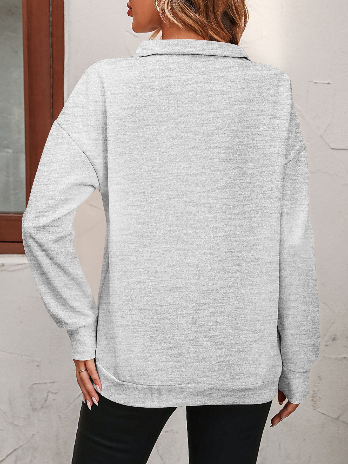 *APP EXCLUSIVE* Zip-Up Dropped Shoulder Sweatshirt